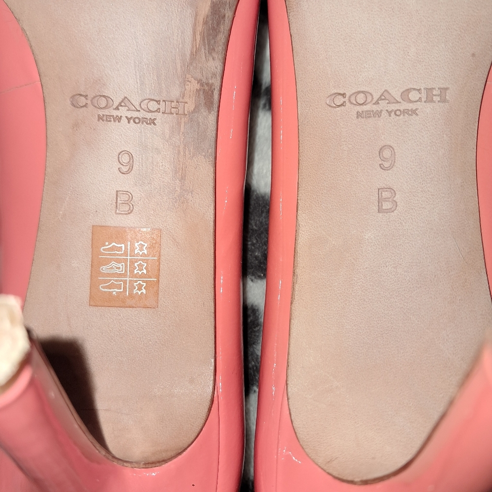 Coach Nala Bright Coral Patent Leather Pump Size 9 - Picture 9 of 11